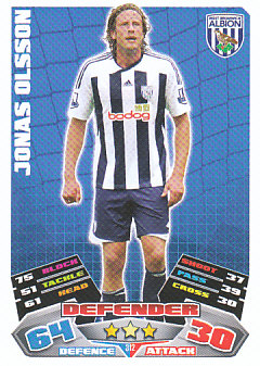 Jonas Olsson West Bromwich Albion 2011/12 Topps Match Attax #312